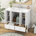 thumbnail image 4 of 36'' Bathroom Vanity Cabinet with Resin Sink, Freestanding Solid Wood Storage Cabinet with 4 Soft Closing Doors and 2 Drawers, 4 of 8