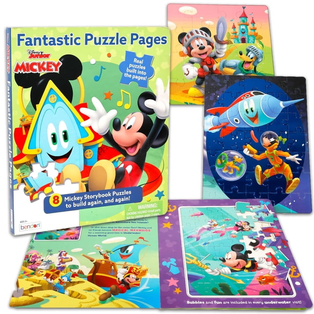 Rompecabezas educativos de Mickey Mouse de Disney, paquete de 5 unidades, más de 200 unidades