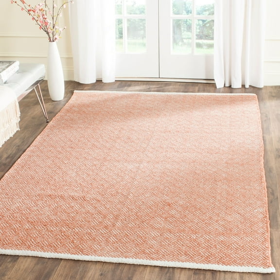 SAFAVIEH Boston Donnchad Striped Cotton Area Rug, Orange, 9' x 12'
