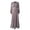Pink, variant on tasrioml Women Maxi Dress V-Neck Puff Long Sleeve Waist-Hugging Design Long Dress Pleated Flowy Hem Thin Yarn Gown Dress