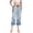 Blue-pink Cosmic, variant on Women's Cropped Pajama Pants Wide-leg Summer Sleep Pants with Pockets Loose Fit Comfy Pj Pants ,Flamingo White Print Print S