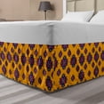 thumbnail image 1 of Geometric Bed Skirt, Diamond Shaped Ornamental Design in Oriental Style, Elastic Bedskirt Dust Ruffle Wrap Around for Bedding Decor, 4 Sizes, Orange Multicolor, by Ambesonne, 1 of 2