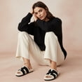 thumbnail image 3 of Cushionaire Cuddle Comfort Slippers for Women - Faux Shearling Cozy Slide Sandal +Memory Foam, Wide Widths Available, 3 of 17