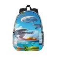 thumbnail image 1 of Disketp Astronaut Tropical Dolphin Mochila Escolar de 15 Pulgadas, Mochila Ligera para Estudiantes, Viajes y Trabajo, Cómoda y Resistente para el Uso Diario, 1 of 6