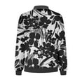 thumbnail image 4 of Wancir Bomber Jacket Women 2024 Causal Floral Zip Up Coats Long Sleeve Stand Collar Fall Jackets Lightweight Outerwear Tops, 4 of 5