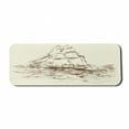 thumbnail image 1 of Nautical Computer Mouse Pad, Hand Drawn Sailboat Struggling in Ocean Wave Destination Historical Voyage Image, Rectangle Non-Slip Rubber Mousepad Large, 31" x 12", Ivory Brown, by Ambesonne, 1 of 2