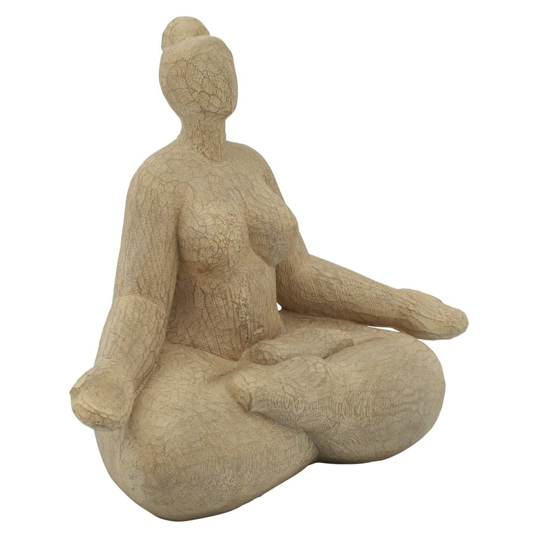 Sagebrook Home Resin 11 Sucasana Female Yoga Figurine, Brown