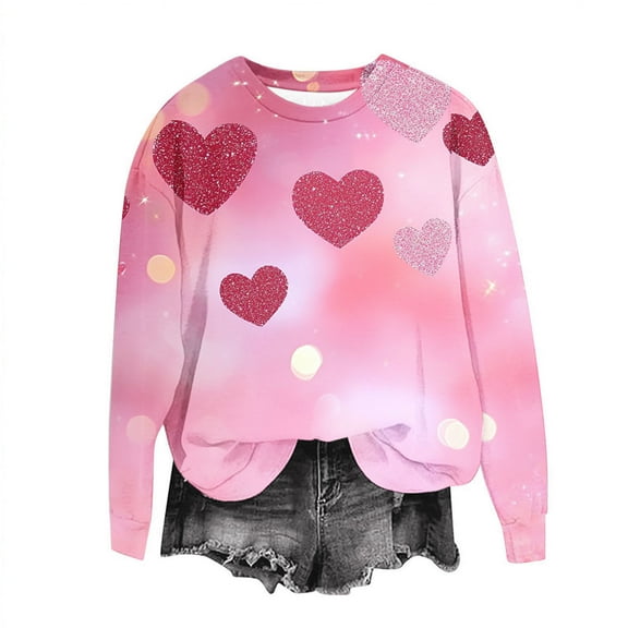GA WEIHUA Saving,Valentine's Day Sweatshirt for Women Casual Valentines Gifts Pullover Tops(Multicolor,M)