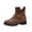 Brown, variant on Fesfesfes Faux-Leather Boots for Women Winter Short With Round And Low Heels And Solid Metal Belt Buckles 9(42)