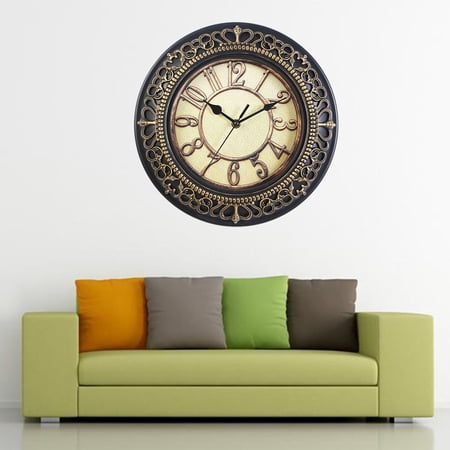 ROMANSENTIAL living room wall clocks Round Wall Clock PVC Timekeeping Interior Designers Kitchen 1Pcs