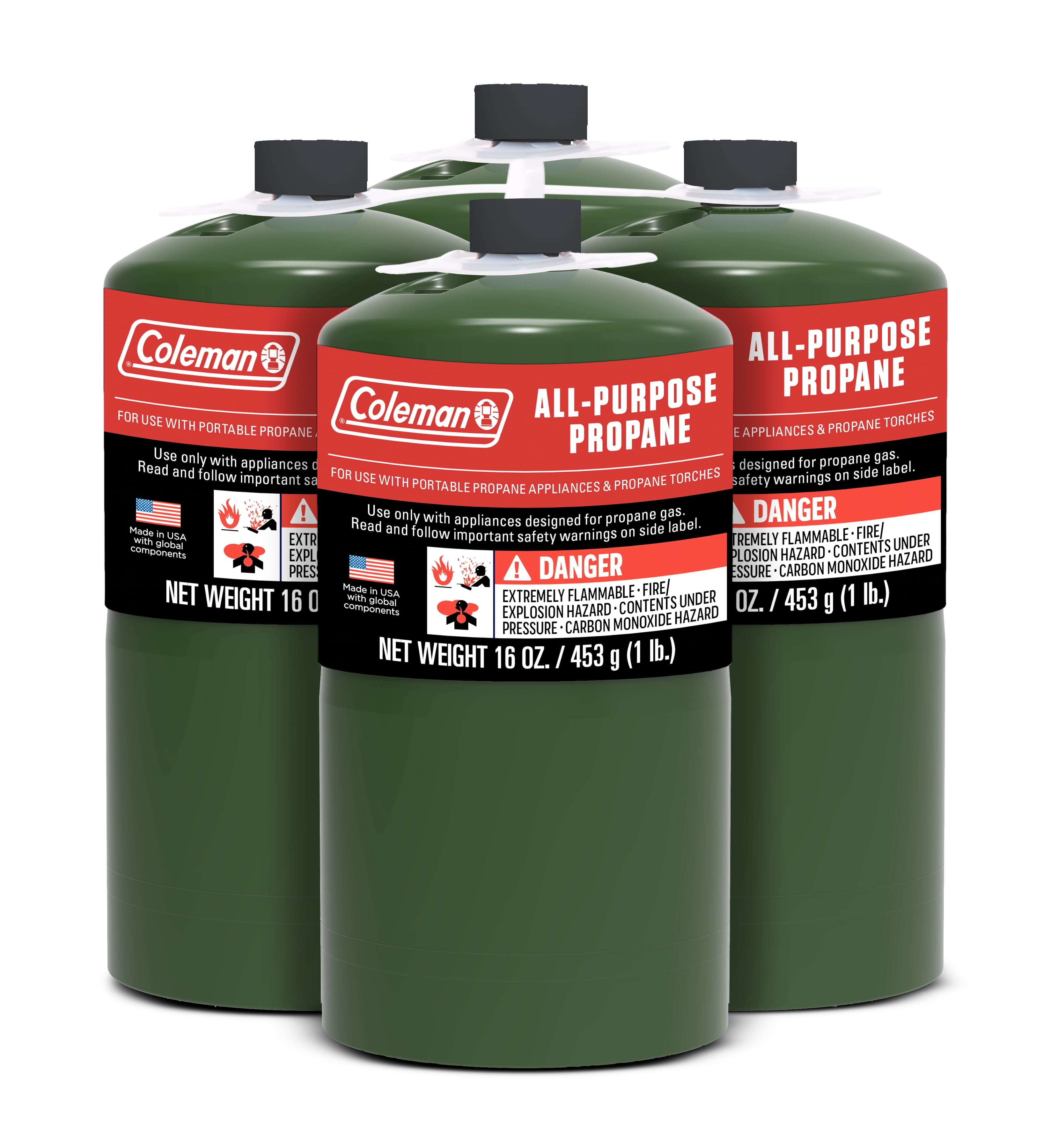 Coleman All Purpose Propane Gas Cylinder 16 oz, 4-Pack