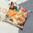 thumbnail image 6 of Yunuuuoa 3 Packs Abstract Floral Kitten Pillow Cover Decorative Sofa Cushion Case, Soft Nylon Spandex Washable Home Decor for Living Room Bedroom Outdoor Indoor, Artistic Print Throw Pillowcase, 6 of 6