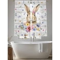 thumbnail image 5 of Bunny Easter Sheer Curtains 63 Inch Length 2 Panels Set Window Treatments, Spring Floral Pastoral Wooden Rod Pocket Semi Curtains for Living Room/Bedroom/Kitchen Décor, 104"W x 63"L, 5 of 7