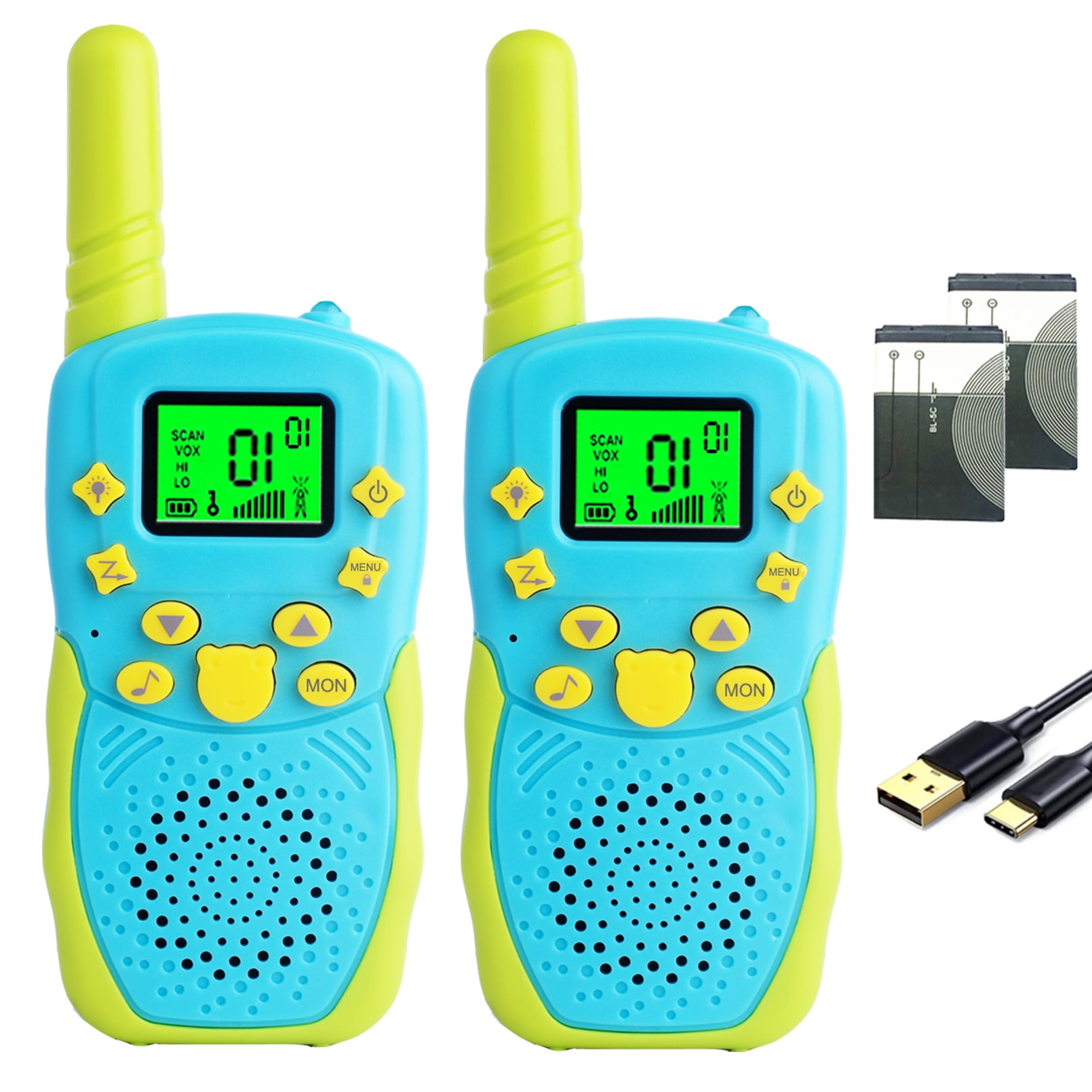 BATURU Rechargeable Walkie Talkies For Kids - 3 Pack | 3 Mile Range, 22 Channels, Clear Sound | Stocking Stuffer For Boys & Girls Age 5-10