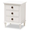 thumbnail image 1 of Bowery Hill Provincial Style Hardwood 3 Drawer Nightstand in Whitewashed, 1 of 8