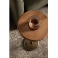 thumbnail image 4 of Kate and Laurel Engles Modern Adjustable-Height Pedestal Drink Table, 10 x 10 x 30, Walnut Brown and Brass, Mid-Century Round Indoor Metal Plant Stand with Solid Wood Tabletop, 4 of 12