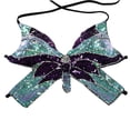 thumbnail image 1 of Sujetador sexy para danza del vientre con cuentas y lentejuelas, top estilo halter, disfraces de fiesta, ropa de club Morado 2, 1 of 4