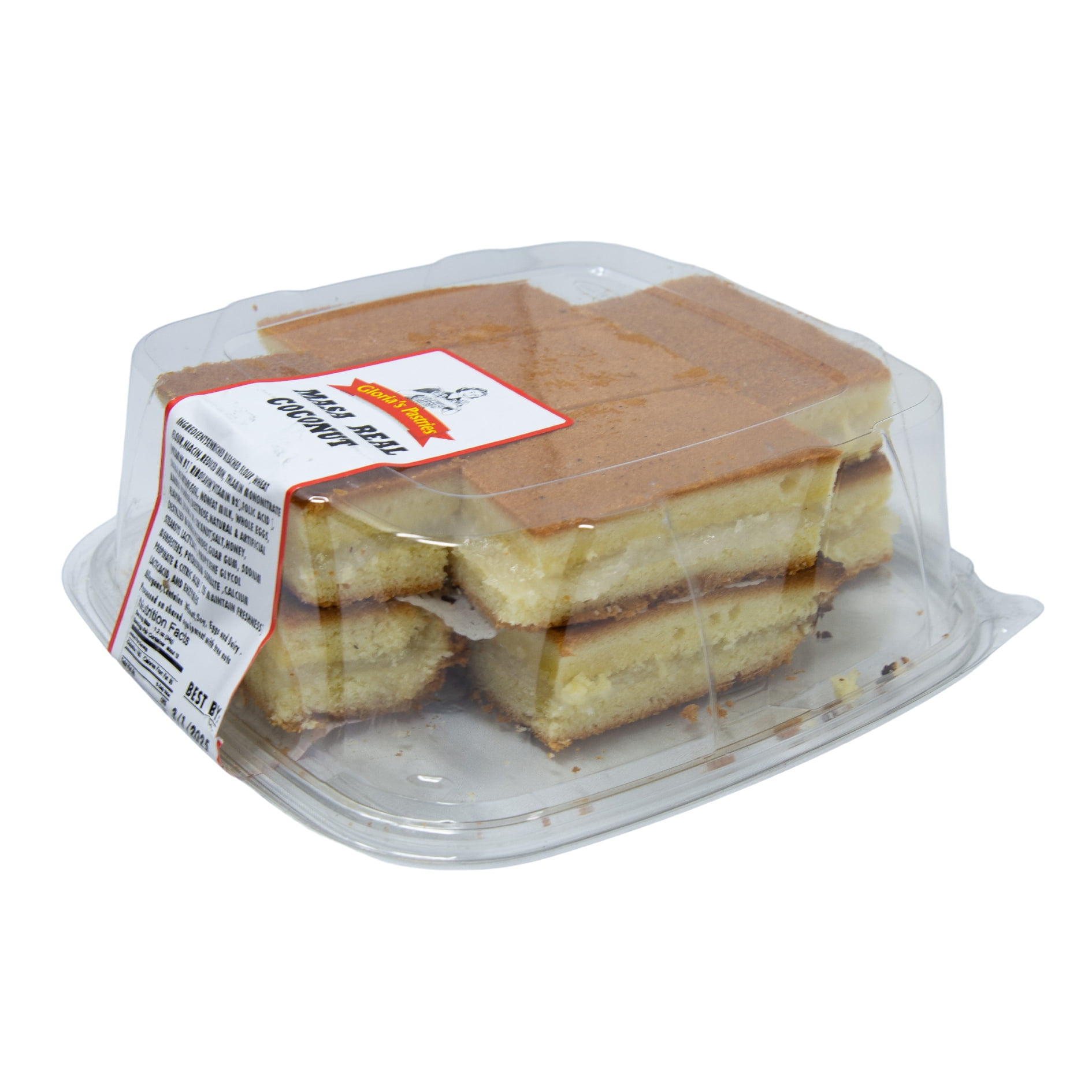 Gloria's Pastries Coconut Masareal, 1 lb Sliced – Latin-Inspired Almond Masa Real Dessert with Coconut Filling – Ready to Eat