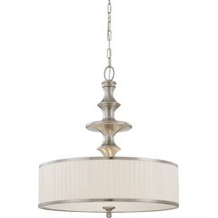 - Replacement for 60/4736 CANDICE 3 LIGHT PENDANT WITH PLEATED WHITE SHADE BRUSHED NICKEL CONTEMPORARY replacement light bulb lamp
