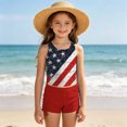 thumbnail image 4 of Amidoa Girls 2 Piece Outfits Summer Clothes Cute Graphic Tank Top and Casual Swimming Trunks Suit Kids Clothing Sets Red Size 14, 4 of 9