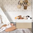 thumbnail image 3 of Caja de almacenamiento de juguetes INDRESSME grande de 85 L, color beige y blanco con tapa, 3 of 9