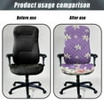 thumbnail image 4 of SCRAWLGOD Dustproof Chair Covers for Office Desk Chairs Stretch Removable Desk Chair Seat Protector Washable Non-Slip Computer Chair Slipcovers, Lily Polka Dot White Pink Violet, S, 4 of 7
