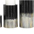 thumbnail image 4 of DecMode 3 Candle Black Metal Colorblock Candle Holder with Gold and Silver Streaks, Set of 3, 4 of 7
