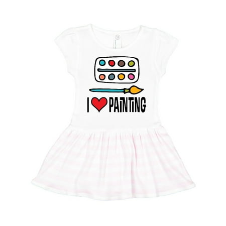 

Inktastic I Love Painting Art Set Gift Toddler Girl Dress