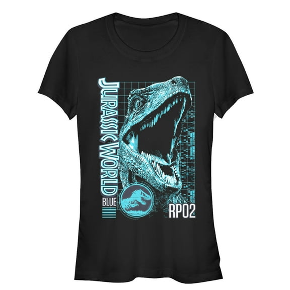 Junior's Jurassic World: Fallen Kingdom Blue Portrait  Graphic Tee Black Small