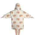 thumbnail image 2 of Cute Hedgehog Pattern Blanket Hoodies for Kids 6-13YR Oversize Wearable Blanket Hoodies for Boys Girls Teens, 2 of 7