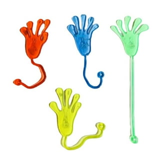  Tiny Hands 4.5-Inch Novelty Toys, Beige Left and Right Hands, Plastic Hand Puppets with Holding Sticks
