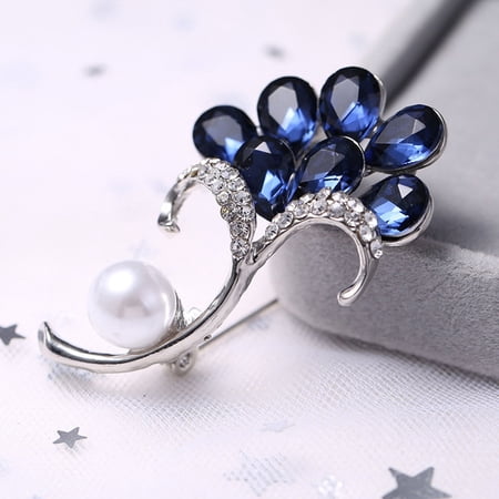 HONMEET Ink Glass Brooch with Alloy and Crystal Accents Stylish Accessory for Clothing Bags and More