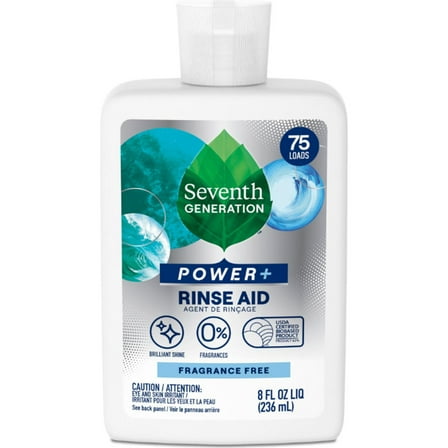 Seventh Generation Power   Auto Dish Rinse Aid - Fragrance Free - 8 oz- Pack of 2