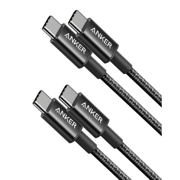 Cable USB C a USB C Anker tipo C, 60 W, carga rápida, 1 m, paquete de 2