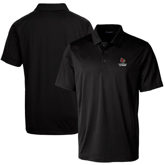 Men's Cutter & Buck Black Louisville Cardinals Alumni Logo Prospect Textured Stretch Polo