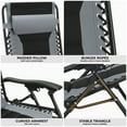 thumbnail image 6 of Arlopu Oversized Padded Zero Gravity Chair Set of 2, Outdoor Lounge Chair, Folding Patio Reclining Chair with Side Tray, 6 of 8