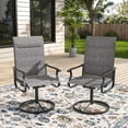 thumbnail image 6 of ELPOSUN Patio Swivel Chairs Set of 2, Outdoor Dining Chairs High Back Padded All Weather Breathable Textilene Outdoor Swivel Chairs with Metal Rocking Frame for Lawn Garden Backyard Deck, Dark Gray, 6 of 7
