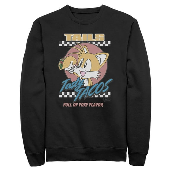 Mens Sonic the Hedgehog Tails Tasty Tacos Sweatshirt