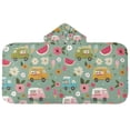 thumbnail image 5 of Yayeee Kids Hooded Towel with Hand Pockets Beach Soft Absorbent Bath Wrap 50 x 23.5 inch, Green Cartoon Trucks Pattern, 5 of 5
