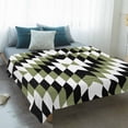 thumbnail image 4 of Green Aztec Blanket Soft Cozy Warm Throw Blanket for Couch, Plush Fuzzy Flannel Fleece Blankets for Sofa, Black White Southwest Retro Geometric Bed Blankets Lightweight Gifts for Women, 50"x60", 4 of 9