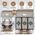 thumbnail image 5 of Retro Flowers Window Privacy Film, Boho Ethnic Retro Abstract Florals Grid Static Cling UV Sun Blocking Tint Film Heat Control Windows Films for Bedroom Bathroom, Window Stickers 17.7"x39.3", 5 of 7