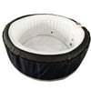 ALEKO Round Inflatable Hot Tub Spa With Zip Cover - 4 Person - 210 Gallon - Black and White