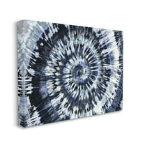 Stupell Industries Abstract Blue Grey Tie Dye Spiral Pattern Detail Canvas Wall Art Design by Molly Kearns, 16" x 20"