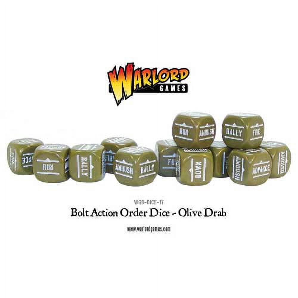 Bolt Action Olive Drab Orders Dice WLG WGBDICE17