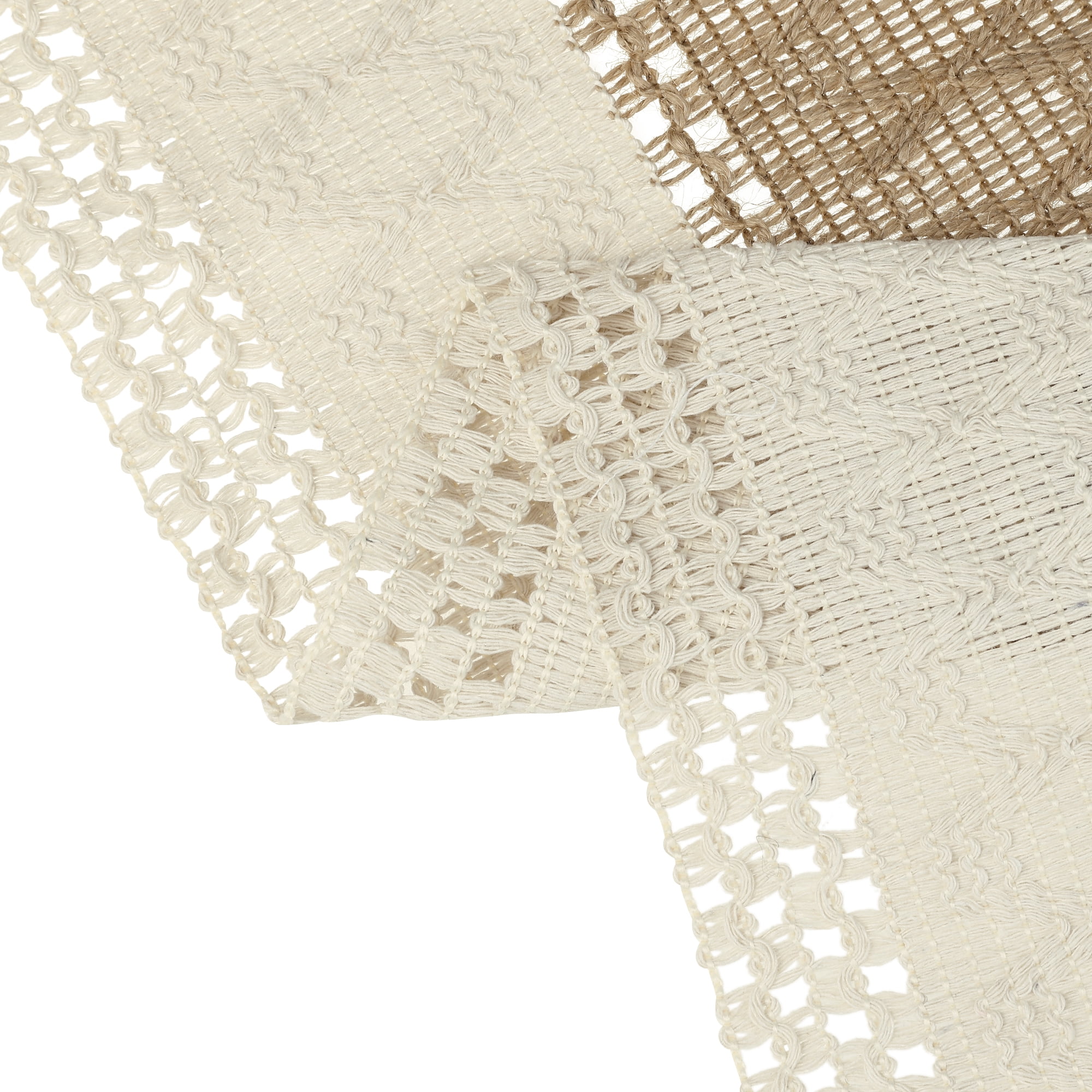 Unique Bargains 1 Pack Tassel Table Runner Cotton Linen Simple Table Flags Brown 12"x71"