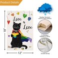 thumbnail image 2 of VOCHIC Love is Love Rainbow Pride Garden Flag 12x18 Black Cat Pride Gay Lesbian LGBT Pansexual Garden Yard Flags Sign Banner for Pride Month Porch Outdoor Decoration (ONLY FLAG), 2 of 6