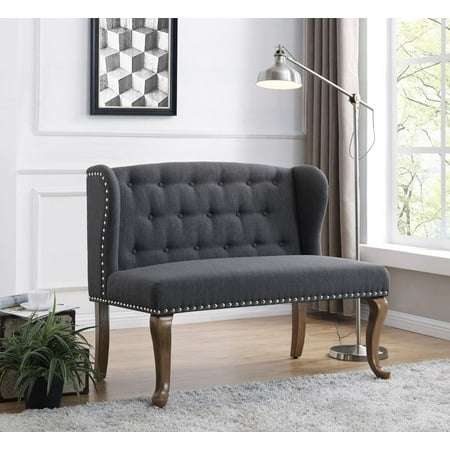 - US Pride Furniture Hendrix Tufted Chesterfield Loveseat, Dark Gray