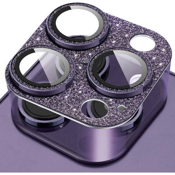 for iPhone 14 Pro/iPhone 14 Pro Max Camera Lens Protector, [4TH Gen New Bling Design] Glitter Shiny Diamond Metal Ring Tempered Glass Back Camera Screen Protector Lens Cover