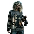 thumbnail image 4 of WEIWEN Halloween Sweatshirt for Women Oversized Cat Spooky Face Printed Long Sleeve Fall Sweaters for Women Plus Size Tops Womens Fall Fashion Clothing Black, XXXXL, 4 of 6