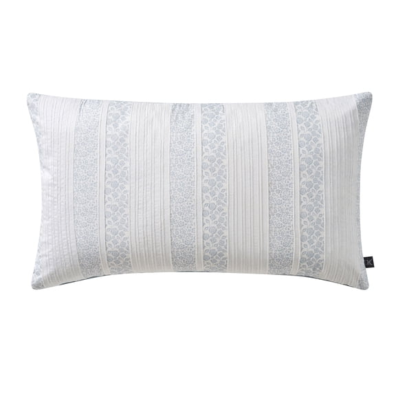 My Texas House 14" x 24" Blue Floral Stripe Decorative Pillow Cover